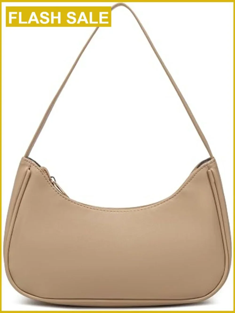 Vegan Leather Hobo Sling Tote Handbag Clutch Purse with Zipper Closure